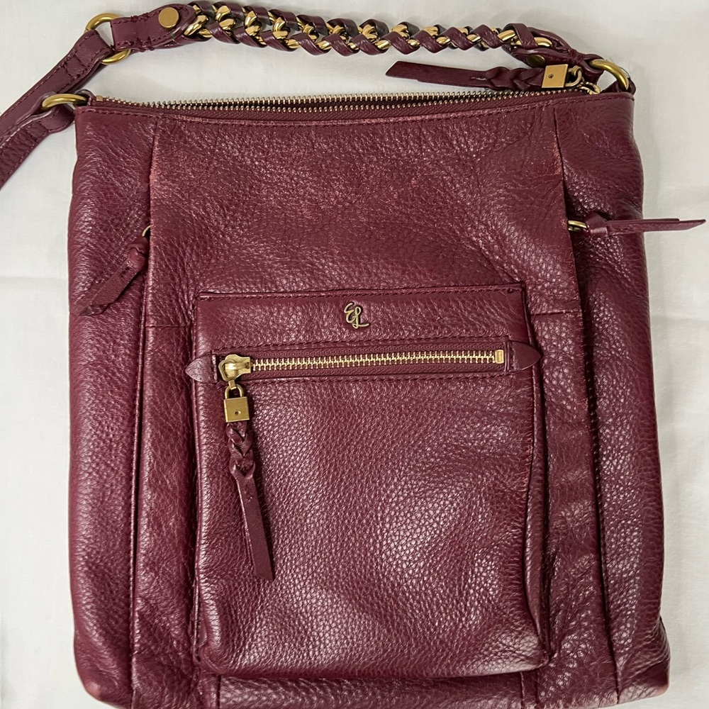 ELLIOTT LUCCA “GWEN” Leather Crossbody in Cabernet